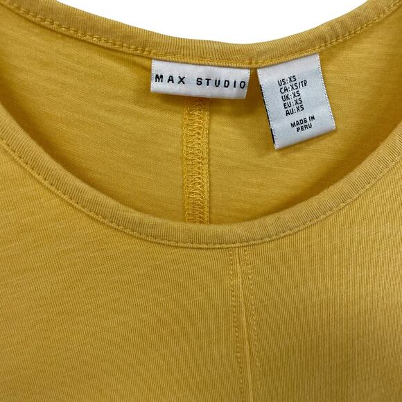Max Studio Cotton Blend Yellow Tank Top Womens XS - Picture 3 of 5